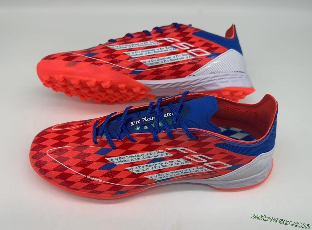 Thomas Müller x Adidas F50 Elite Raumdeuter TF Low-Tops Soccer Shoes - Red/Blue/White