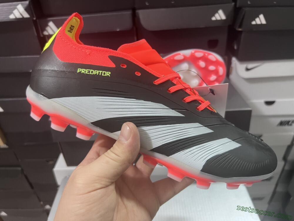 Adidas Predator 24 Elite AG Low-Tops Soccer Cleats - Black/white/Red/Yellow