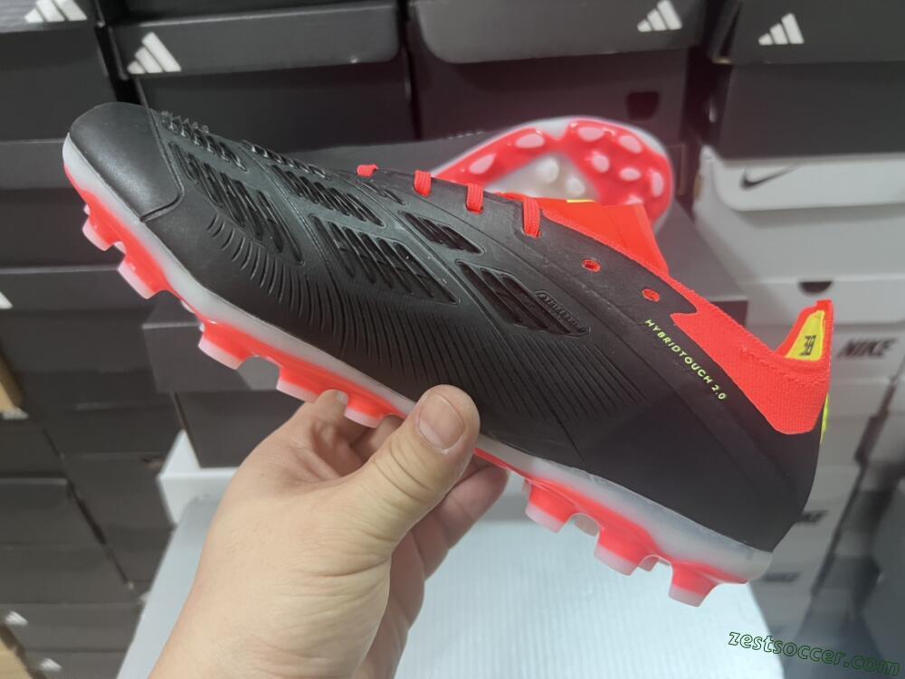 Adidas Predator 24 Elite AG Low-Tops Soccer Cleats - Black/white/Red/Yellow
