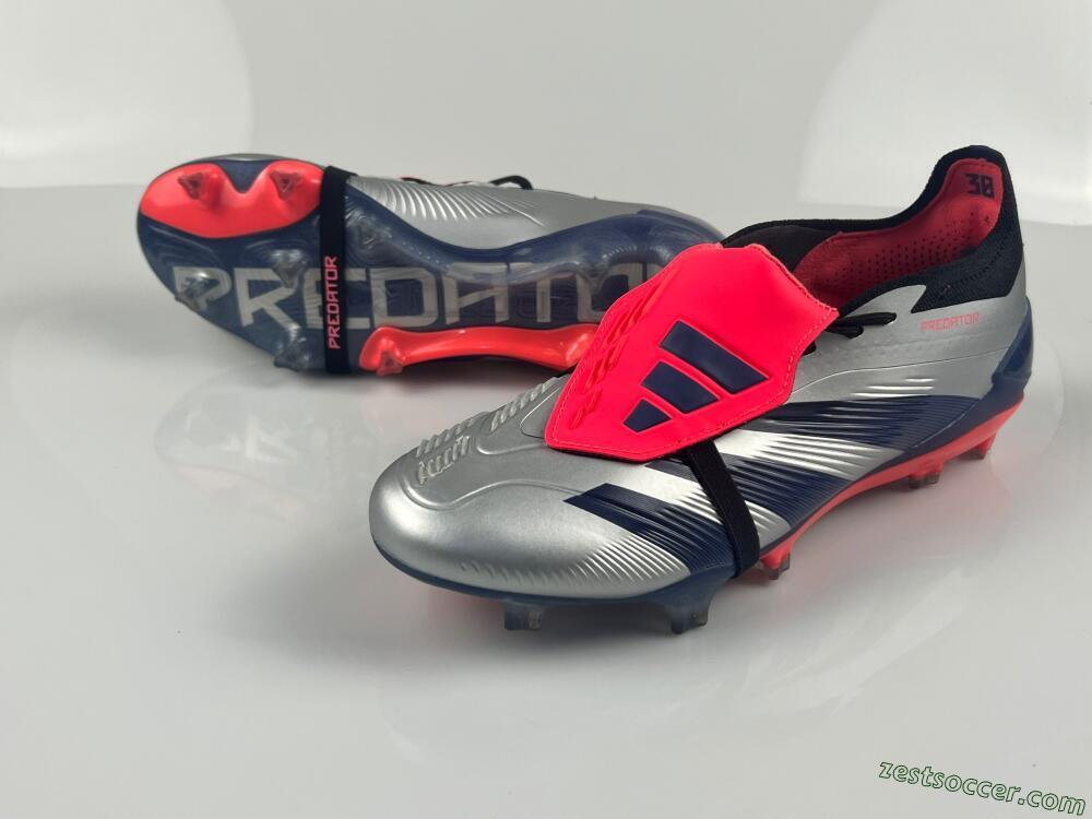 Adidas Predator Elite Foldover Tongue FG Low-Tops Soccer Cleats - Silver/Blue/Red