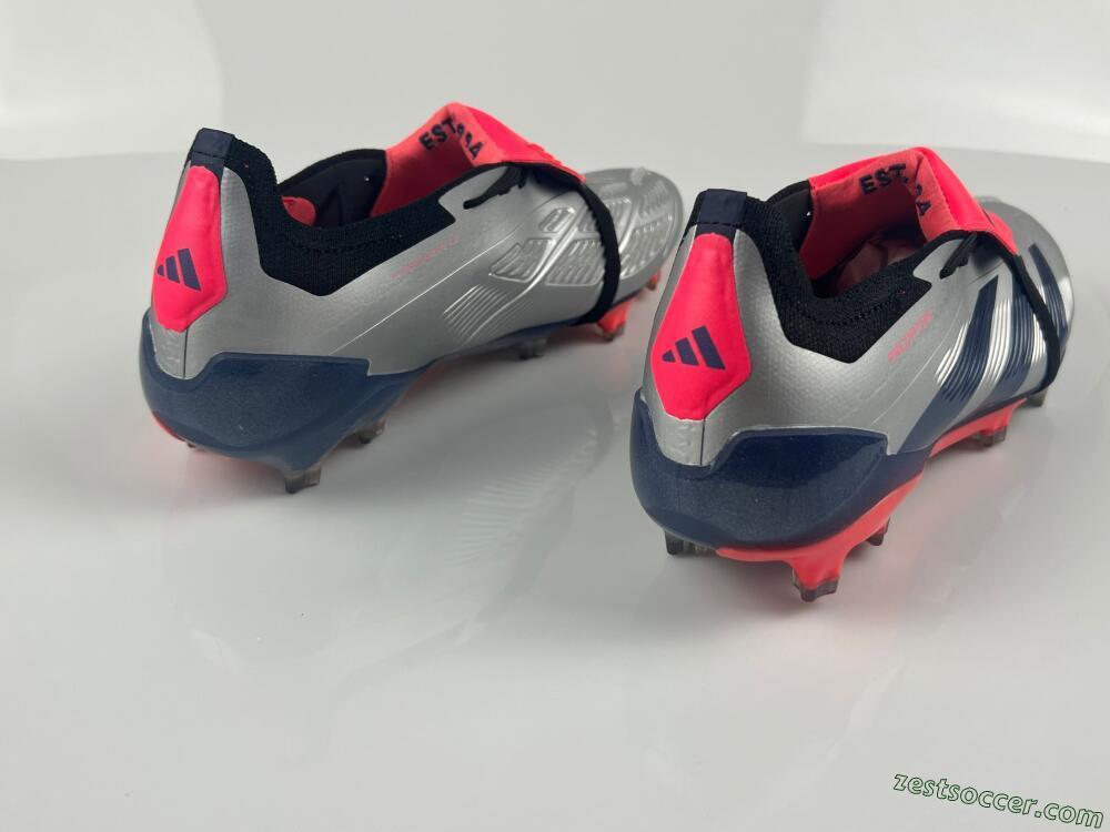Adidas Predator Elite Foldover Tongue FG Low-Tops Soccer Cleats - Silver/Blue/Red
