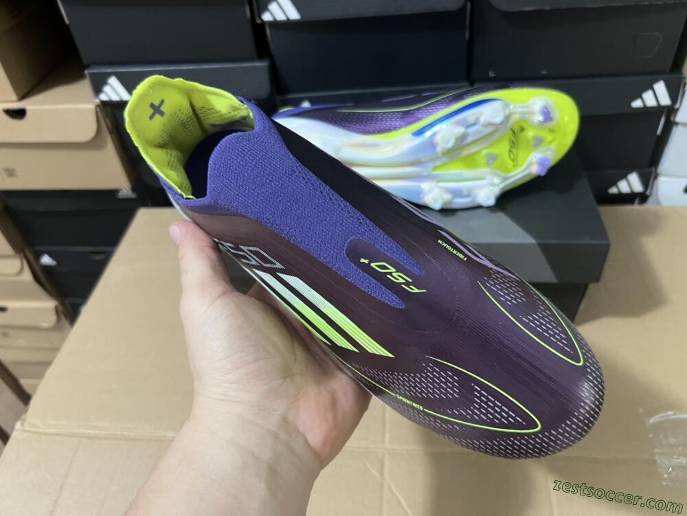 Adidas F50+ Lightstrike Pro FG Low-Tops Soccer Cleats - Purple/Yellow/Blue