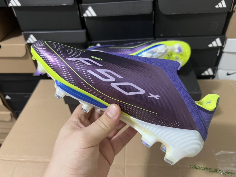 Adidas F50+ Lightstrike Pro FG Low-Tops Soccer Cleats - Purple/Yellow/Blue