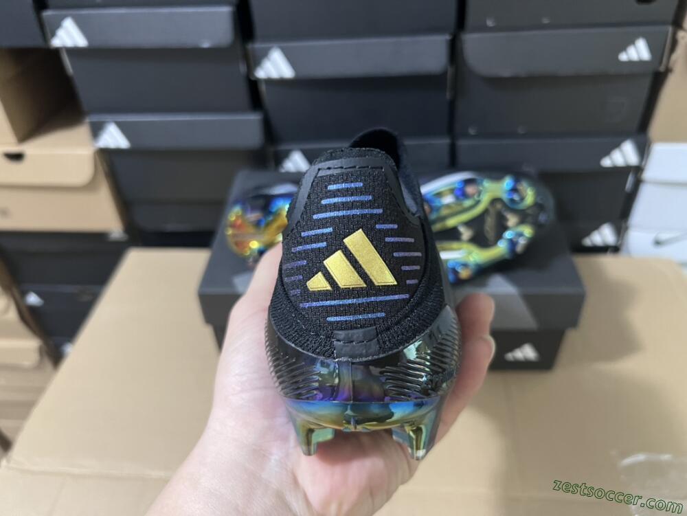 Adidas F50+ Lightstrike Pro Laceless FG Low-Tops Soccer Cleats - Core Black/Iron Metallic/Gold Metallic