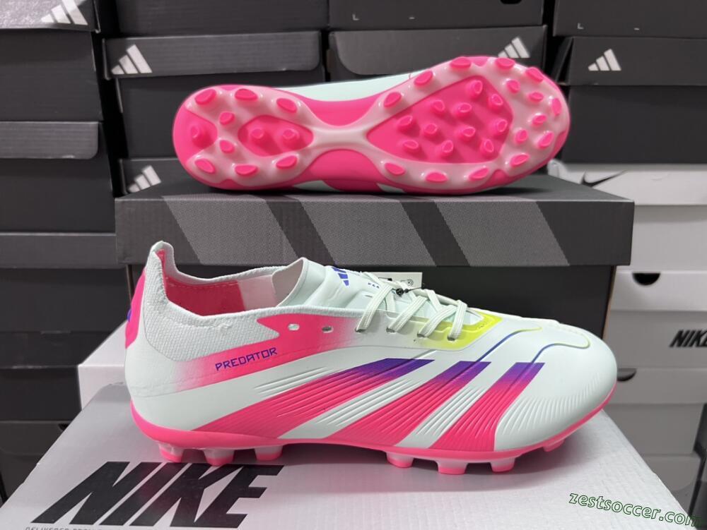 Adidas Predator Elite 24 MG Low-Tops Soccer Cleats - Jade/Purple/Pink