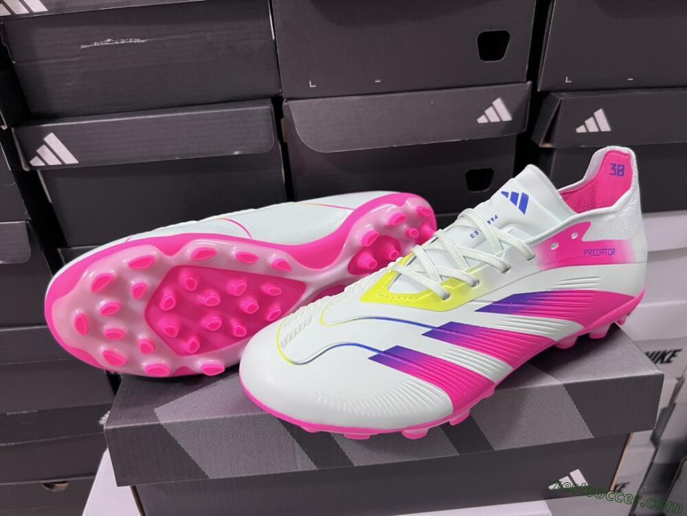 Adidas Predator Elite 24 MG Low-Tops Soccer Cleats - Jade/Purple/Pink