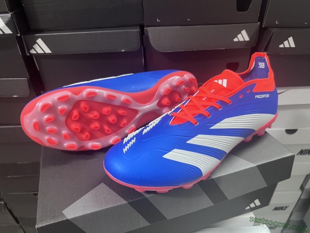 Adidas Predator Elite 24 MG Low-Tops Soccer Cleats - Blue/White/Red