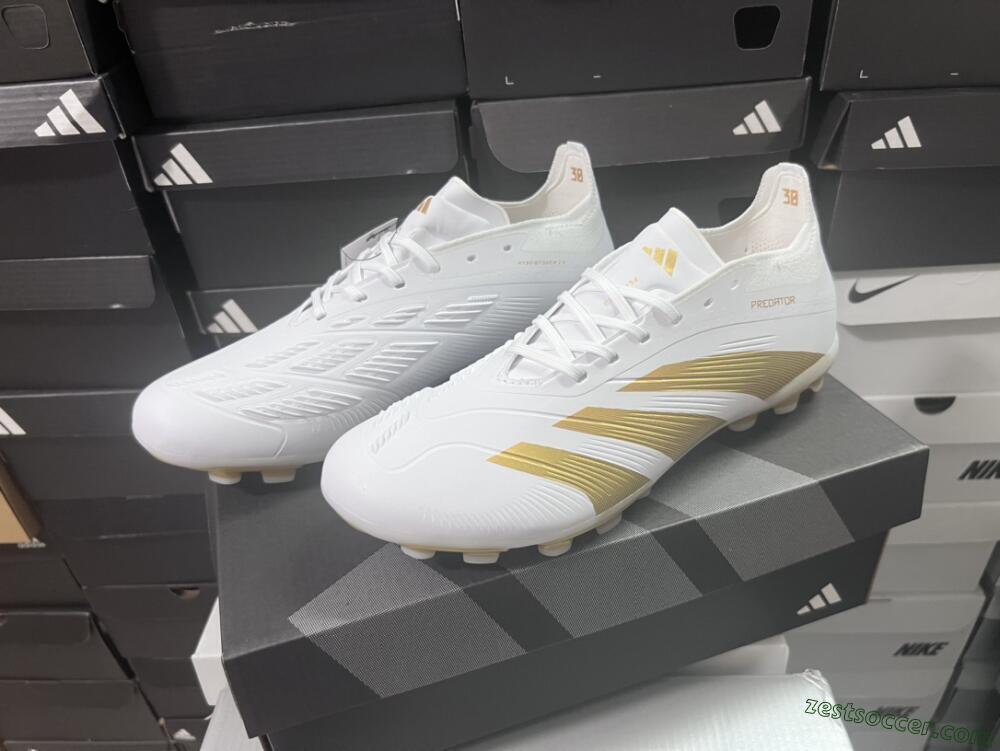 Adidas Predator Elite 24 MG Low-Tops Soccer Cleats - White/Gold