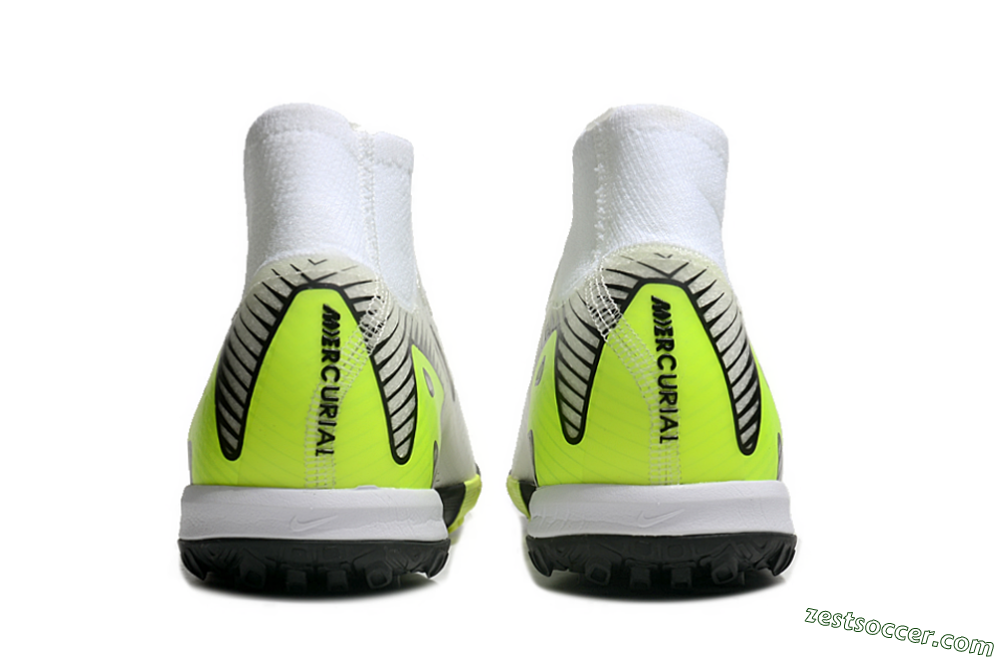 Nike Air Zoom Mercurial Superfly 10 Elite TF High-Tops Soccer Shoes - White/Black/Yellow 6