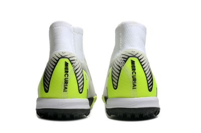 Nike Air Zoom Mercurial Superfly 10 Elite TF High-Tops Soccer Shoes - White/Black/Yellow