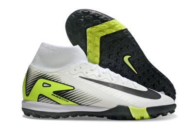 Nike Air Zoom Mercurial Superfly 10 Elite TF High-Tops Soccer Shoes - White/Black/Yellow