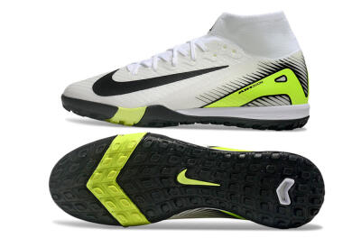 Nike Air Zoom Mercurial Superfly 10 Elite TF High-Tops Soccer Shoes - White/Black/Yellow