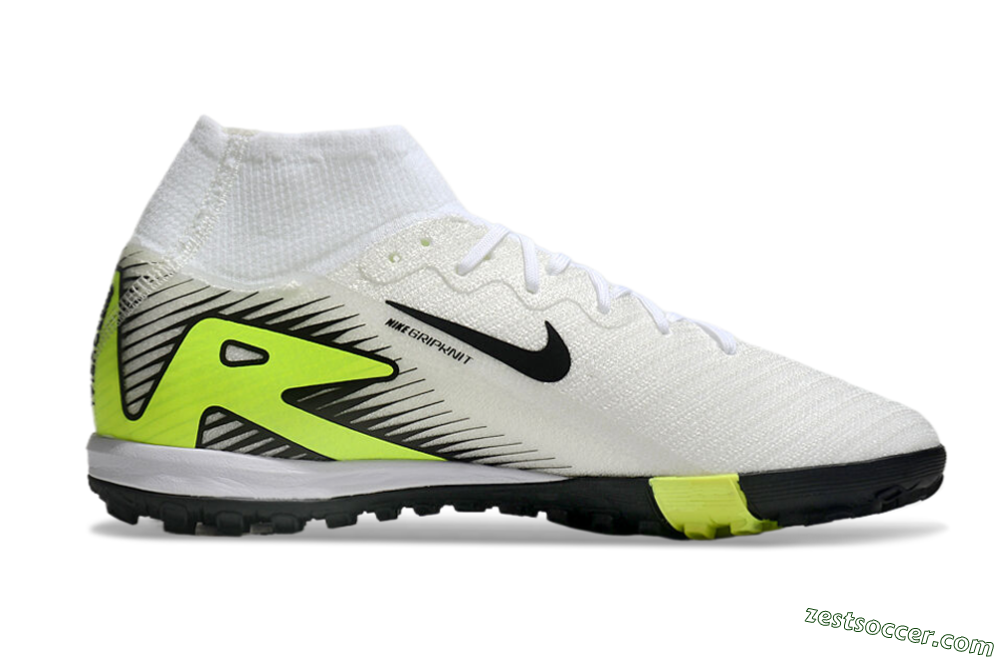 Nike Air Zoom Mercurial Superfly 10 Elite TF High-Tops Soccer Shoes - White/Black/Yellow 5