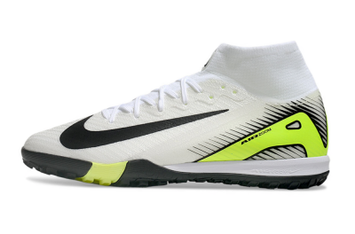 Nike Air Zoom Mercurial Superfly 10 Elite TF High-Tops Soccer Shoes - White/Black/Yellow