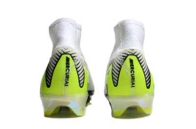 Nike Air Zoom Mercurial Superfly 10 Elite FG High-Tops Soccer Cleats - White/Black/Yellow/Gold