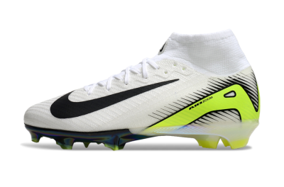 Nike Air Zoom Mercurial Superfly 10 Elite FG High-Tops Soccer Cleats - White/Black/Yellow/Gold