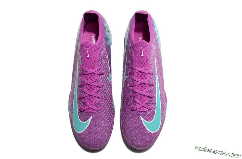 Nike Air Zoom Mercurial Vapor 16 Elite TF Low-Tops Soccer Shoes - Purple/Jade/White 5
