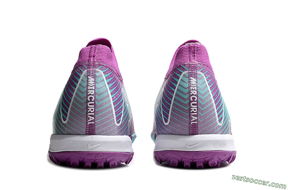 Nike Air Zoom Mercurial Vapor 16 Elite TF Low-Tops Soccer Shoes - Purple/Jade/White 7
