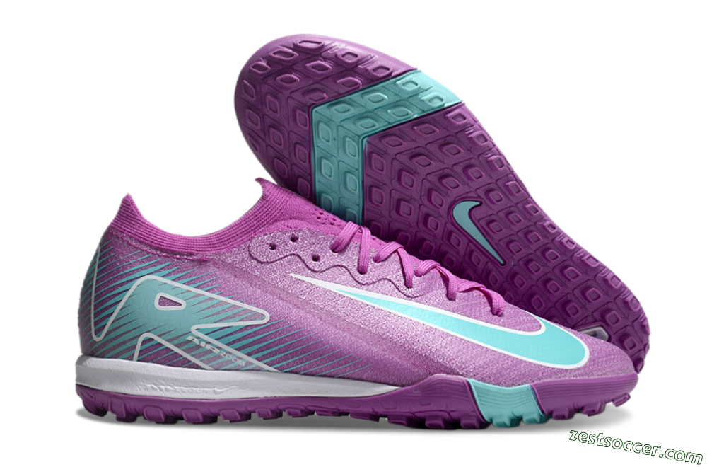 Nike Air Zoom Mercurial Vapor 16 Elite TF Low-Tops Soccer Shoes - Purple/Jade/White 0