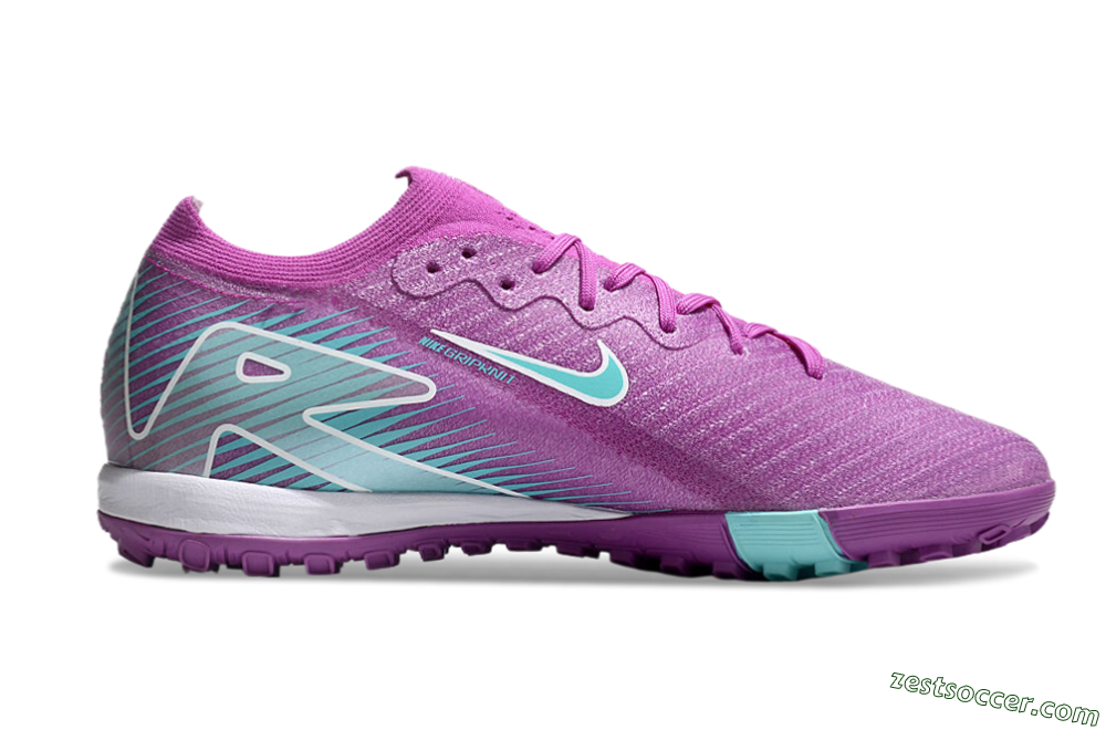 Nike Air Zoom Mercurial Vapor 16 Elite TF Low-Tops Soccer Shoes - Purple/Jade/White 4
