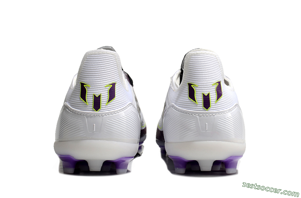 Messi x Adidas F50 Elite MG Low-Tops Soccer Cleats - White/Black/Purple 7