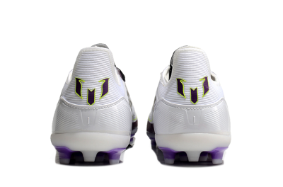 Messi x Adidas F50 Elite MG Low-Tops Soccer Cleats - White/Black/Purple