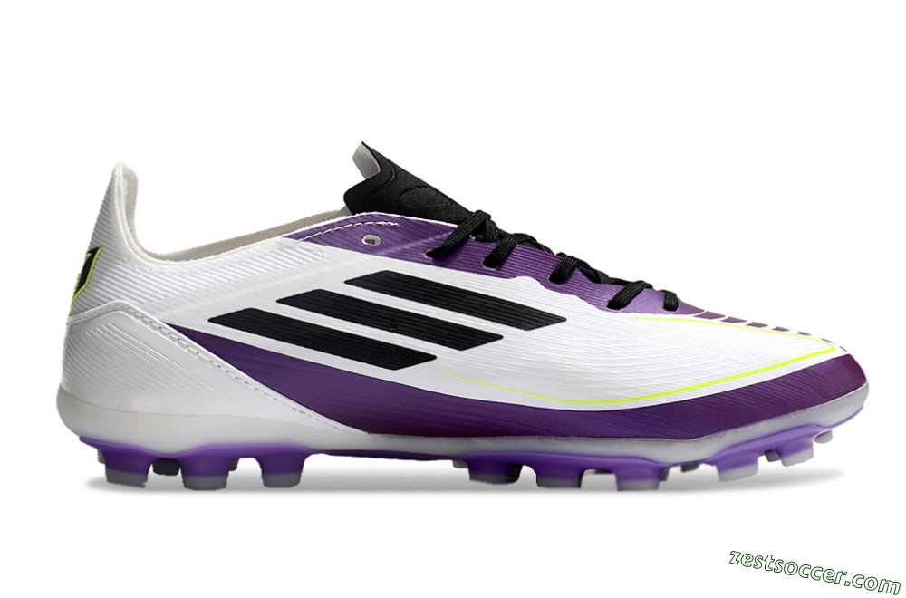 Messi x Adidas F50 Elite MG Low-Tops Soccer Cleats - White/Black/Purple 4
