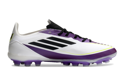 Messi x Adidas F50 Elite MG Low-Tops Soccer Cleats - White/Black/Purple