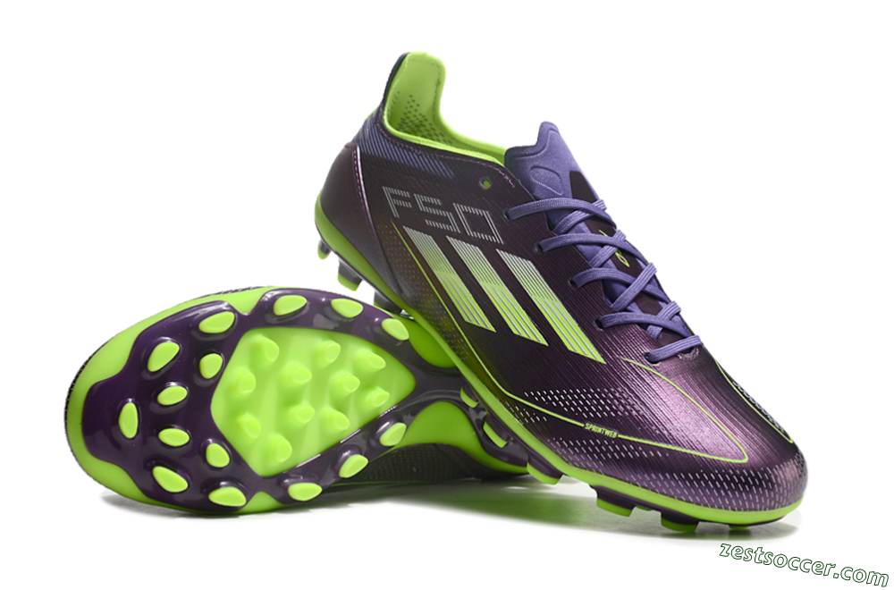 Adidas F50 Elite MG Low-Tops Soccer Cleats - Purple/Yellow 3