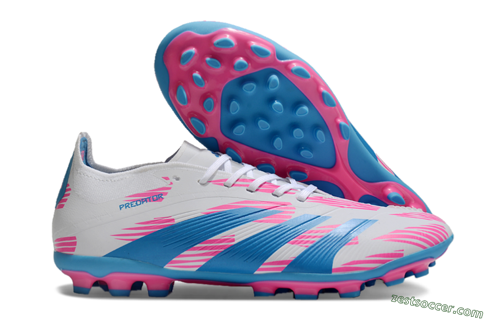 Adidas Predator Elite 24 MG Low-Tops Soccer Cleats - White/Blue/Pink 0