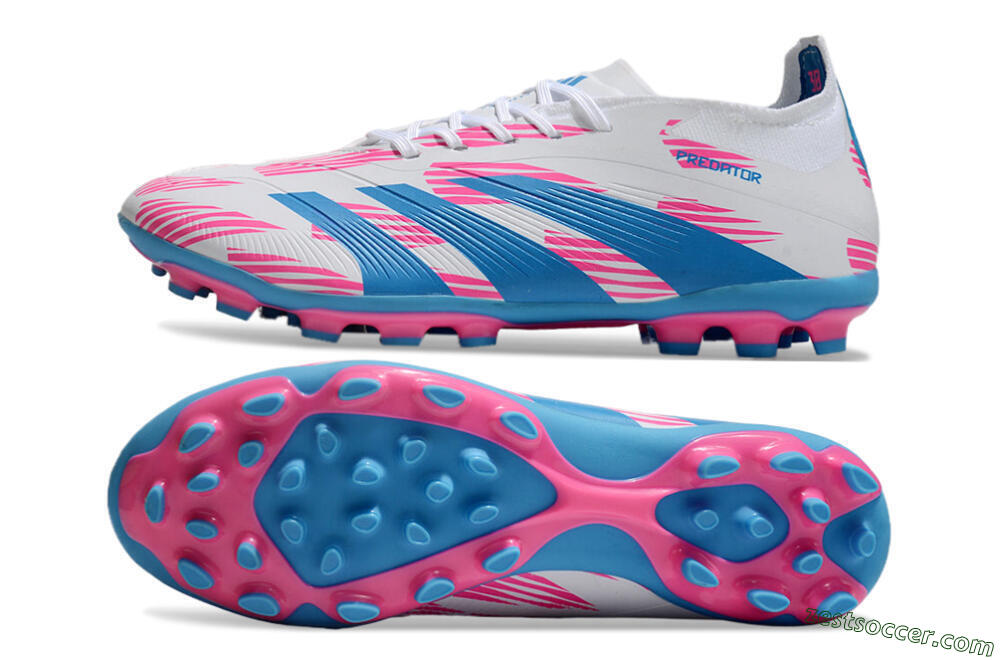 Adidas Predator Elite 24 MG Low-Tops Soccer Cleats - White/Blue/Pink 1