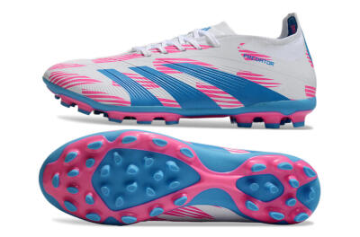 Adidas Predator Elite 24 MG Low-Tops Soccer Cleats - White/Blue/Pink