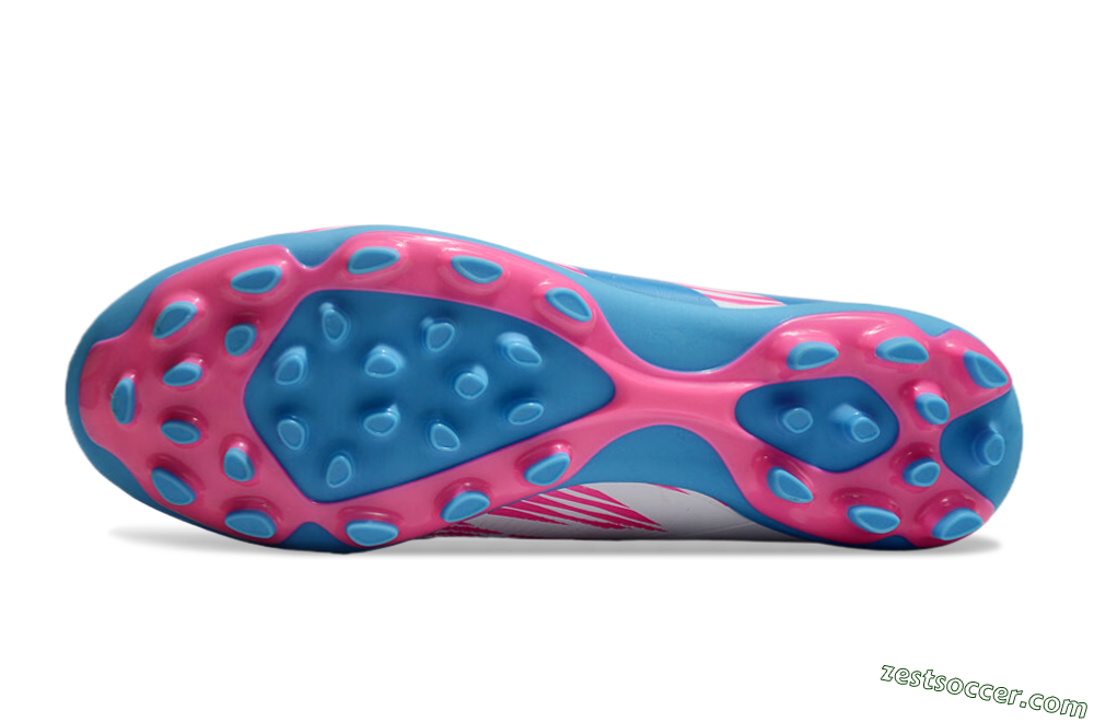 Adidas Predator Elite 24 MG Low-Tops Soccer Cleats - White/Blue/Pink 7