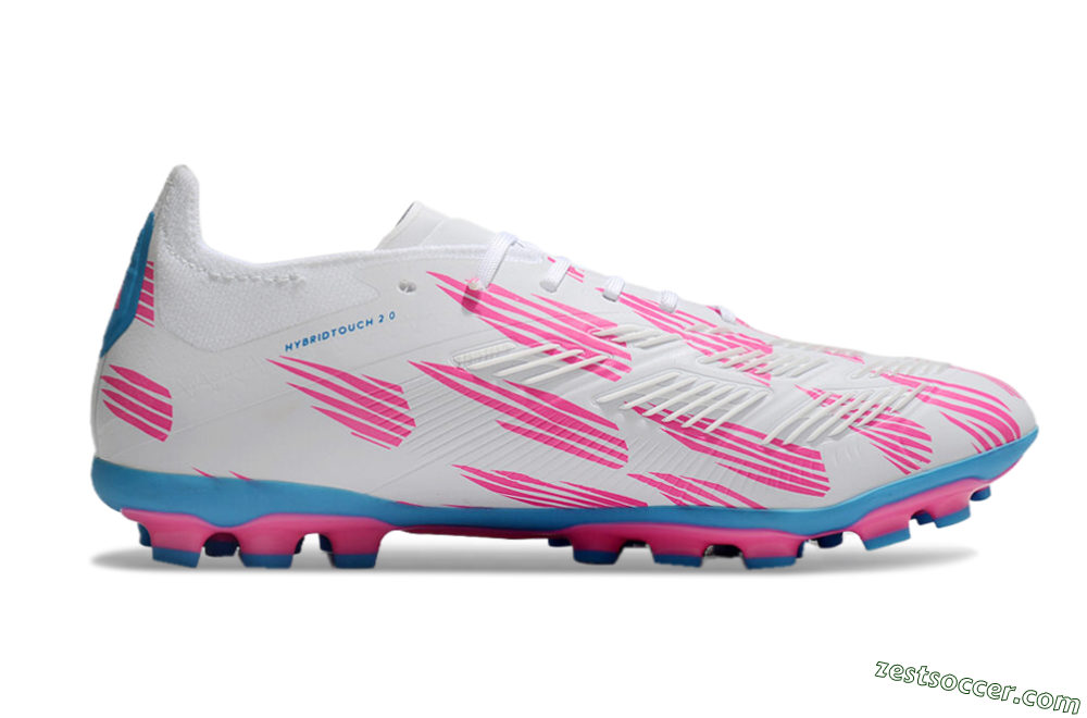Adidas Predator Elite 24 MG Low-Tops Soccer Cleats - White/Blue/Pink 5