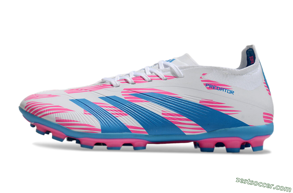 Adidas Predator Elite 24 MG Low-Tops Soccer Cleats - White/Blue/Pink 2
