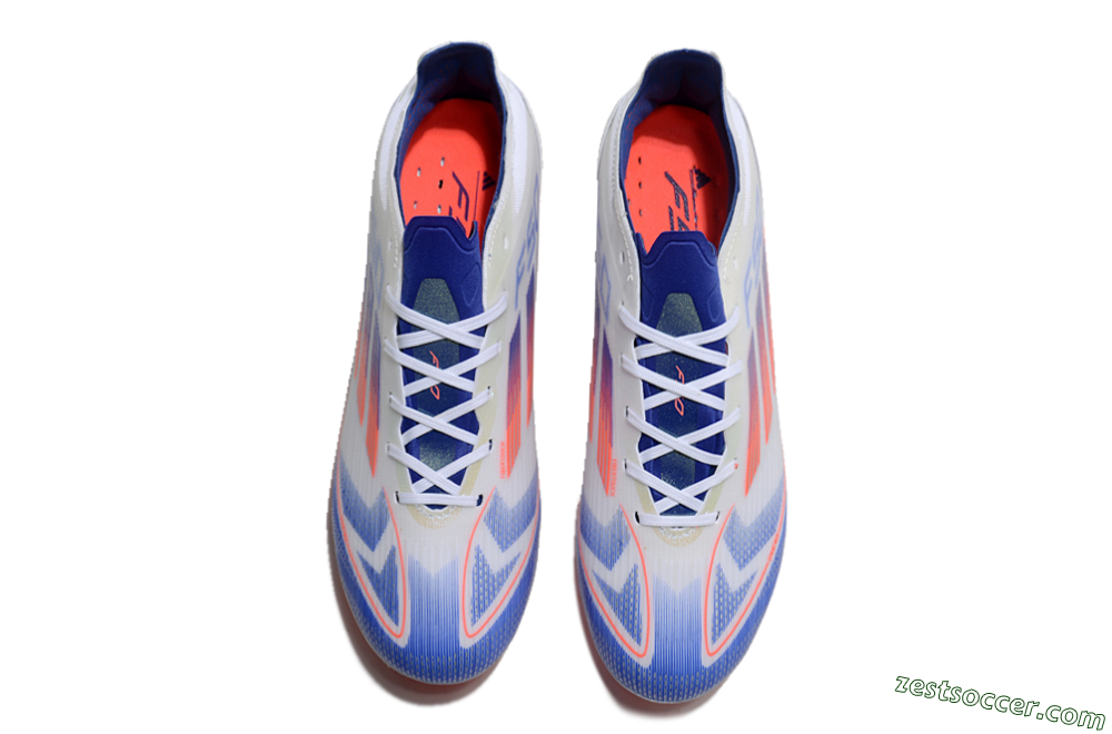 Adidas F50 Elite MG Low-Tops Soccer Cleats - White/Blue/Red 5