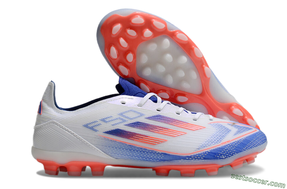 Adidas F50 Elite MG Low-Tops Soccer Cleats - White/Blue/Red 0