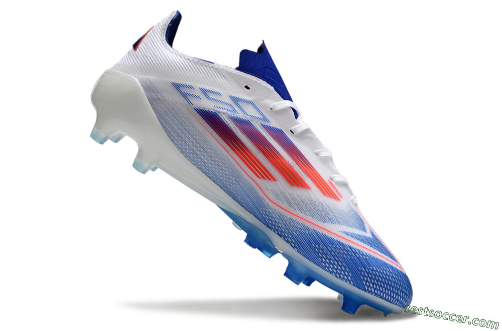 Adidas F50 Elite AG Low-Tops Soccer Cleats - White/Blue/Red 5
