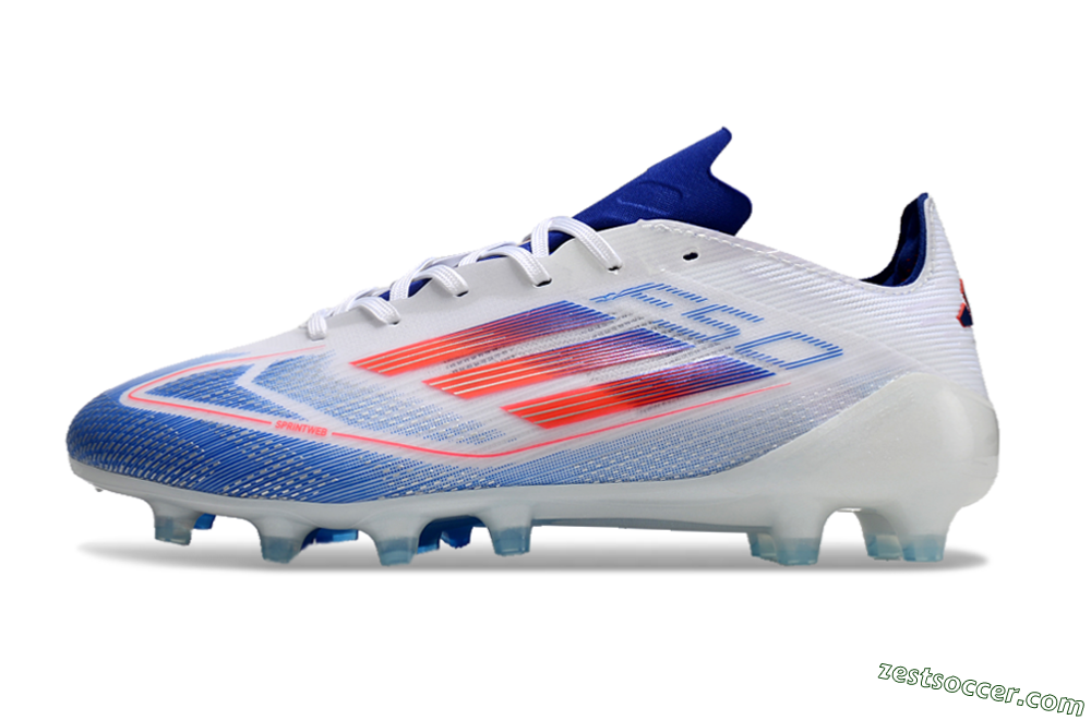 Adidas F50 Elite AG Low-Tops Soccer Cleats - White/Blue/Red 2