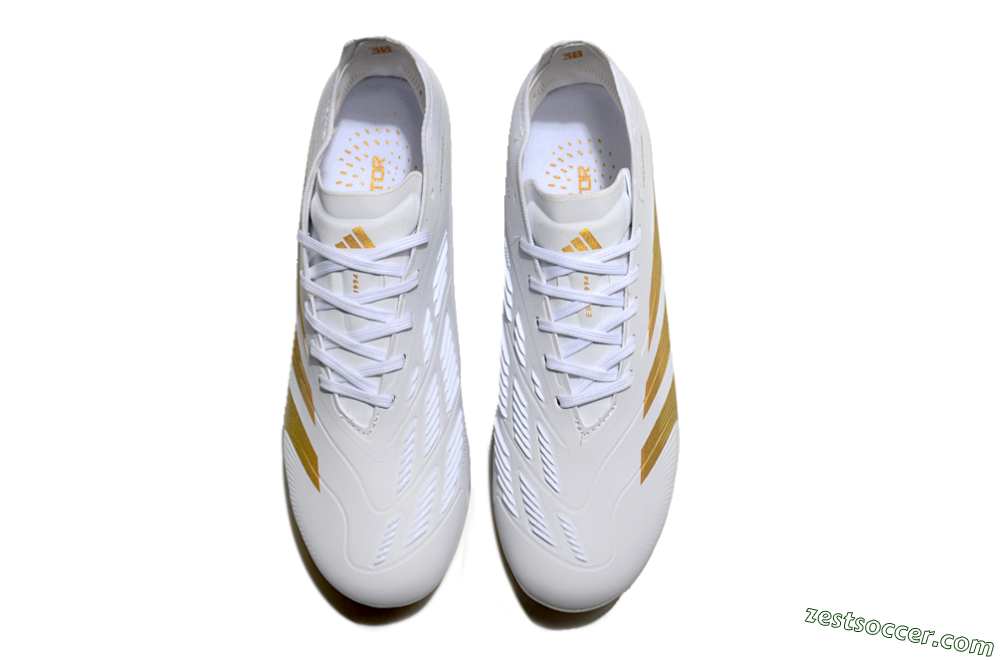 Adidas Predator Elite 24 MG Low-Tops Soccer Cleats - White/Gold 4