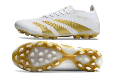Adidas Predator Elite 24 MG Low-Tops Soccer Cleats - White/Gold