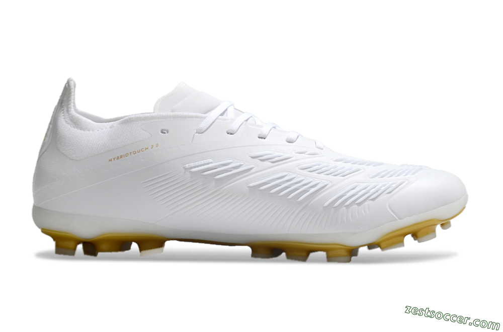 Adidas Predator Elite 24 MG Low-Tops Soccer Cleats - White/Gold 5
