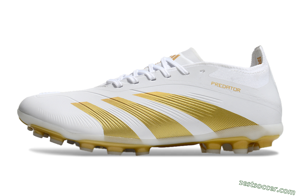 Adidas Predator Elite 24 MG Low-Tops Soccer Cleats - White/Gold 2