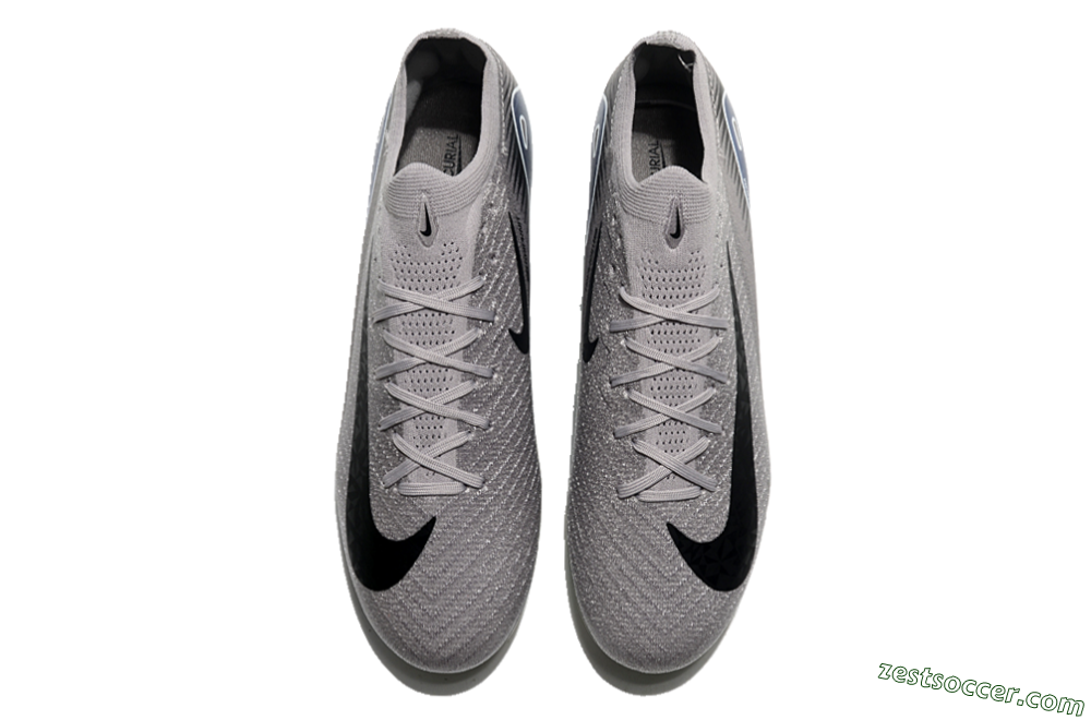 Nike Air Zoom Mercurial Vapor 16 Elite FG Low-Tops Soccer Cleats - Grey/Black/Blue 4