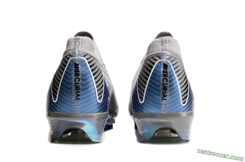 Nike Air Zoom Mercurial Vapor 16 Elite FG Low-Tops Soccer Cleats - Grey/Black/Blue 5