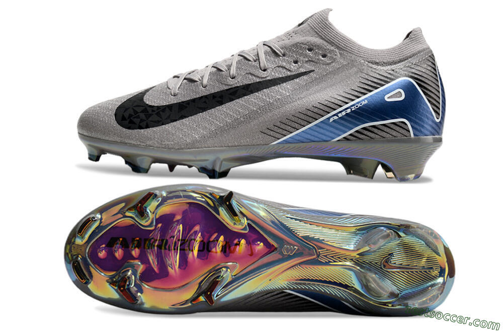 Nike Air Zoom Mercurial Vapor 16 Elite FG Low-Tops Soccer Cleats - Grey/Black/Blue 1