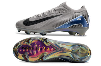 Nike Air Zoom Mercurial Vapor 16 Elite FG Low-Tops Soccer Cleats - Grey/Black/Blue