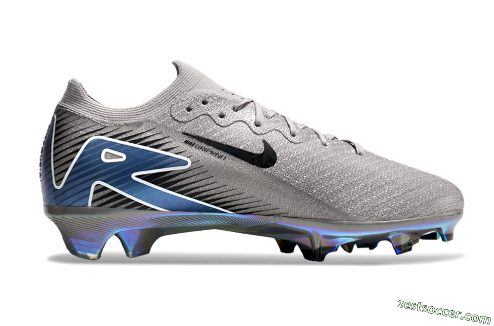 Nike Air Zoom Mercurial Vapor 16 Elite FG Low-Tops Soccer Cleats - Grey/Black/Blue 7