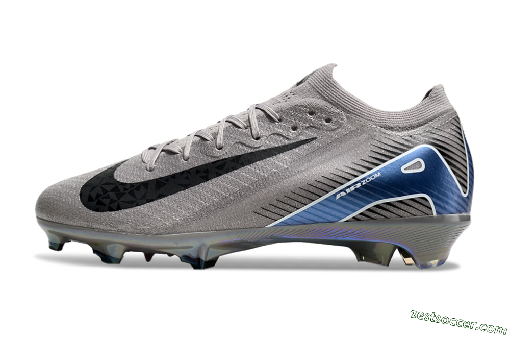 Nike Air Zoom Mercurial Vapor 16 Elite FG Low-Tops Soccer Cleats - Grey/Black/Blue 2