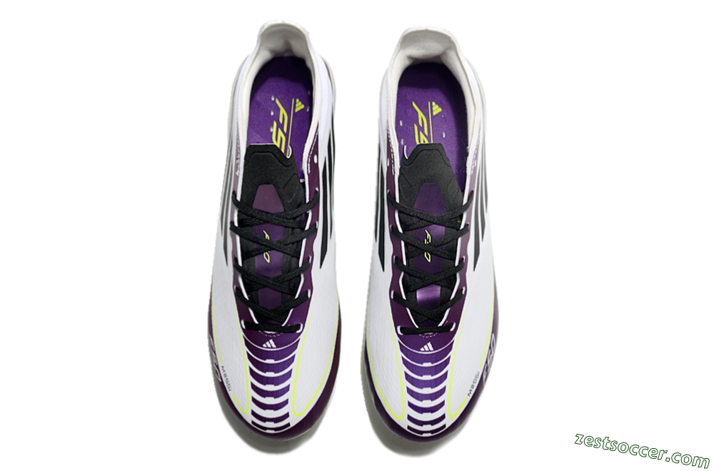 Messi x Adidas F50 Elite FG Low-Tops Soccer Cleats - White/Black/Purple 4